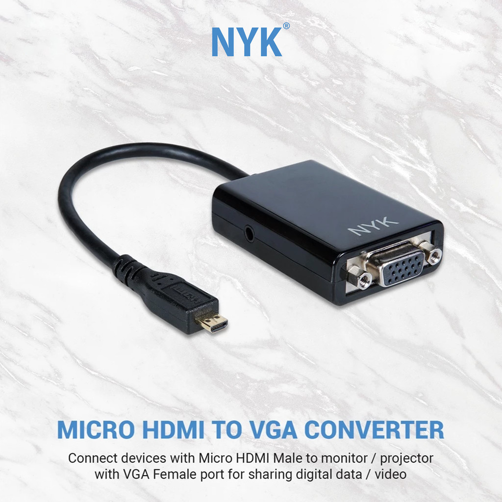NYK Converter Cable Micro HDMI to VGA COD (2)