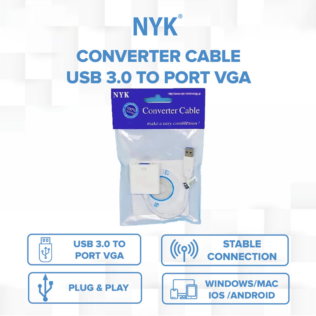 NYK Converter Kabel USB 3.0 to Port VGA COD (5)