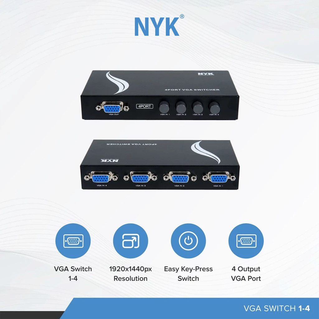 NYK VGA HUB 2.0 SWITCH 1-4 port COD HUB bergaransi Docking Station Data transfer Mobile phone macbook android iphone ipad tab MHL (5)