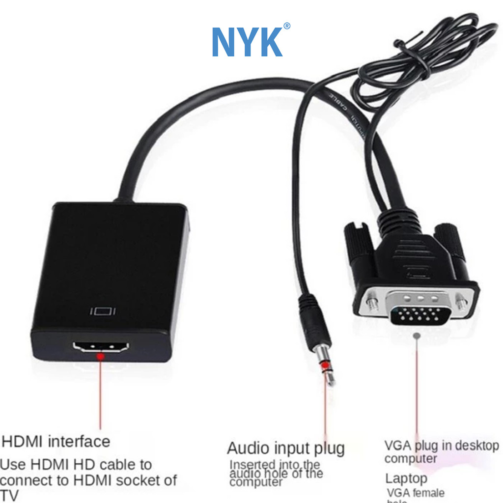 NYK Converter Kabel VGA + Audio To HDMI COD (4)