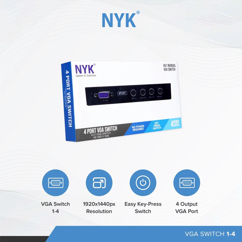 NYK VGA HUB 2.0 SWITCH 1-4 port COD HUB bergaransi Docking Station Data transfer Mobile phone macbook android iphone ipad tab MHL (2)