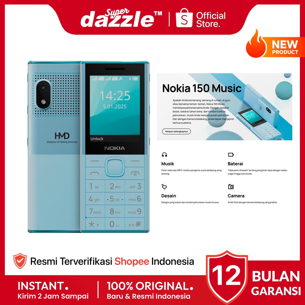 Jual HP NOKIA 150 Music Dual Sim Tulat Tulit Tulalit Handphone Jadul ...