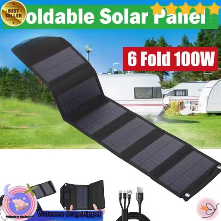 Yourfavproduct Luxuglow Panel Surya Solar Panel Foldable Polysilicon 6 Fold 100W