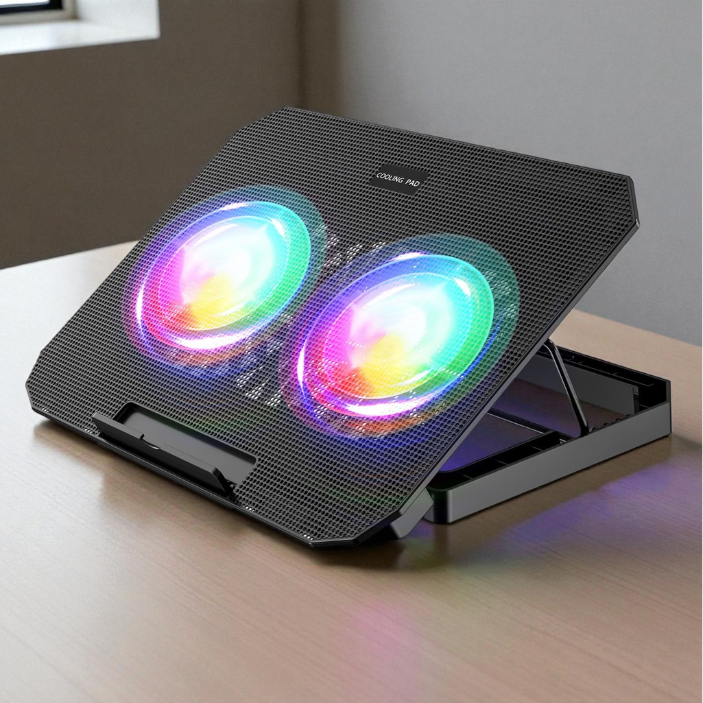 Jual Cooling Pad Laptop Gaming Kipas Pendingin 2 Fan 17 Inch with RGB ...