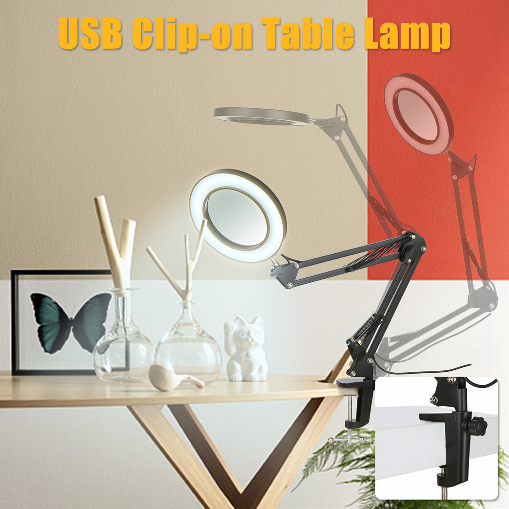 Jual KKMOON Lampu Baca LED Klip Kaca Pembesar 2x Tri Color 12W 1200 ...