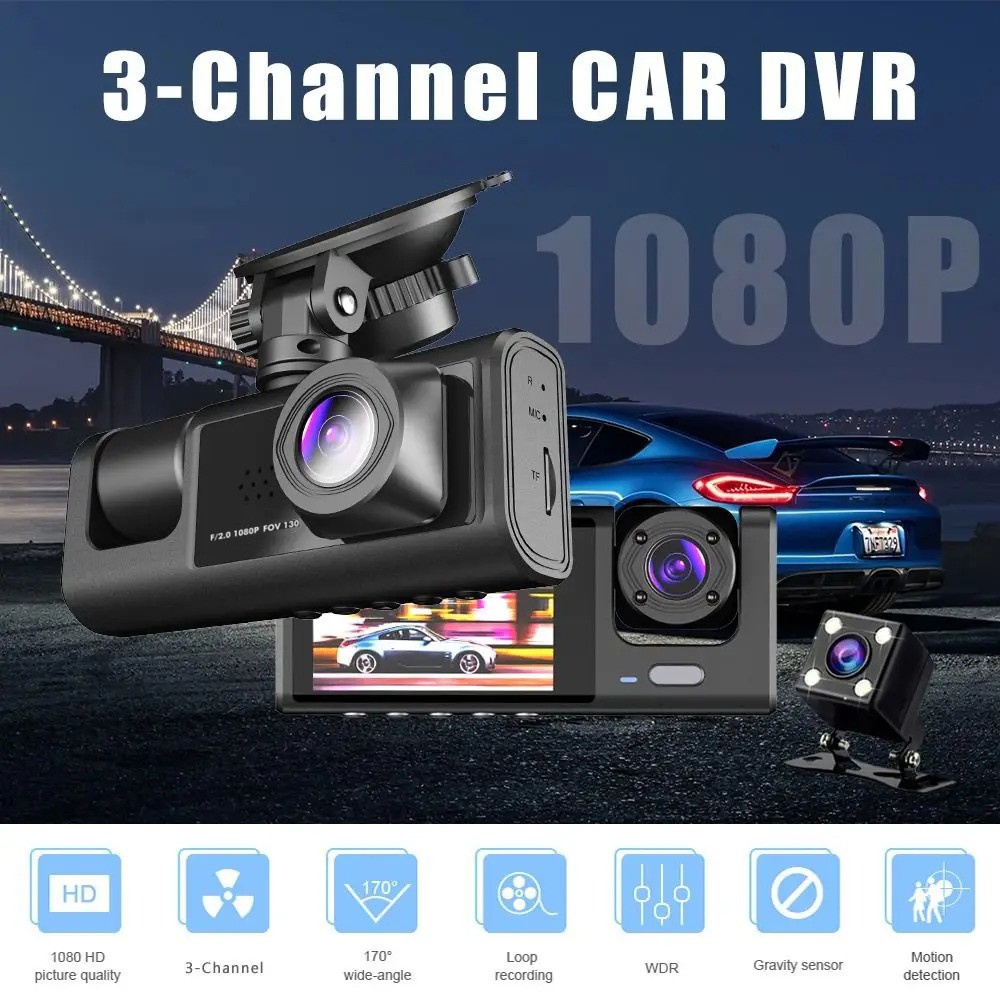 Jual MIIQNUS Kamera Mobil Dashcam 3in1 Rear Front Cabin FHD 1080p ...