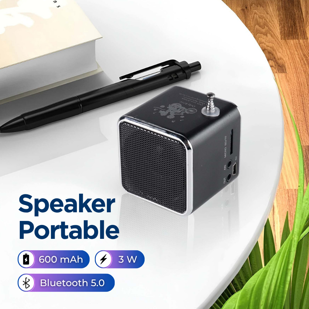 Jual Speaker Bluetooth Portable Mini MP3 Player FM Radio 3W | Shopee ...