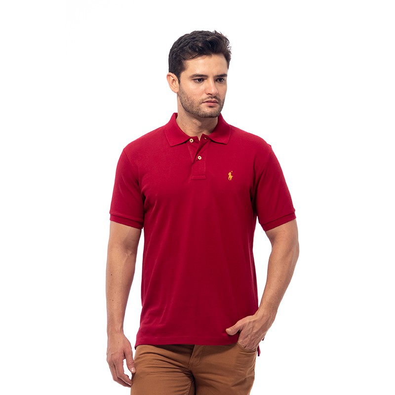 POLO RALPH LAUREN Polo Shirt Basic Classic Fit Red Men - X02A02E02U5