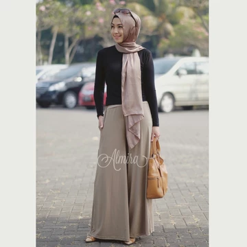 Celana Kulot Wanita Jersey Palazzo Pants Griyaraditya Almira Kulot Panjang Wide Pants