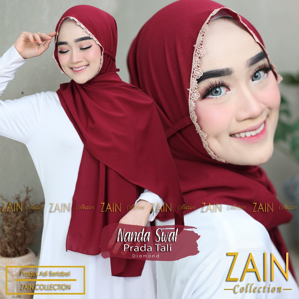 Jual Pasmina Instan Bergo Variasi Renda Tali Nanda Swal Ori Zain ...
