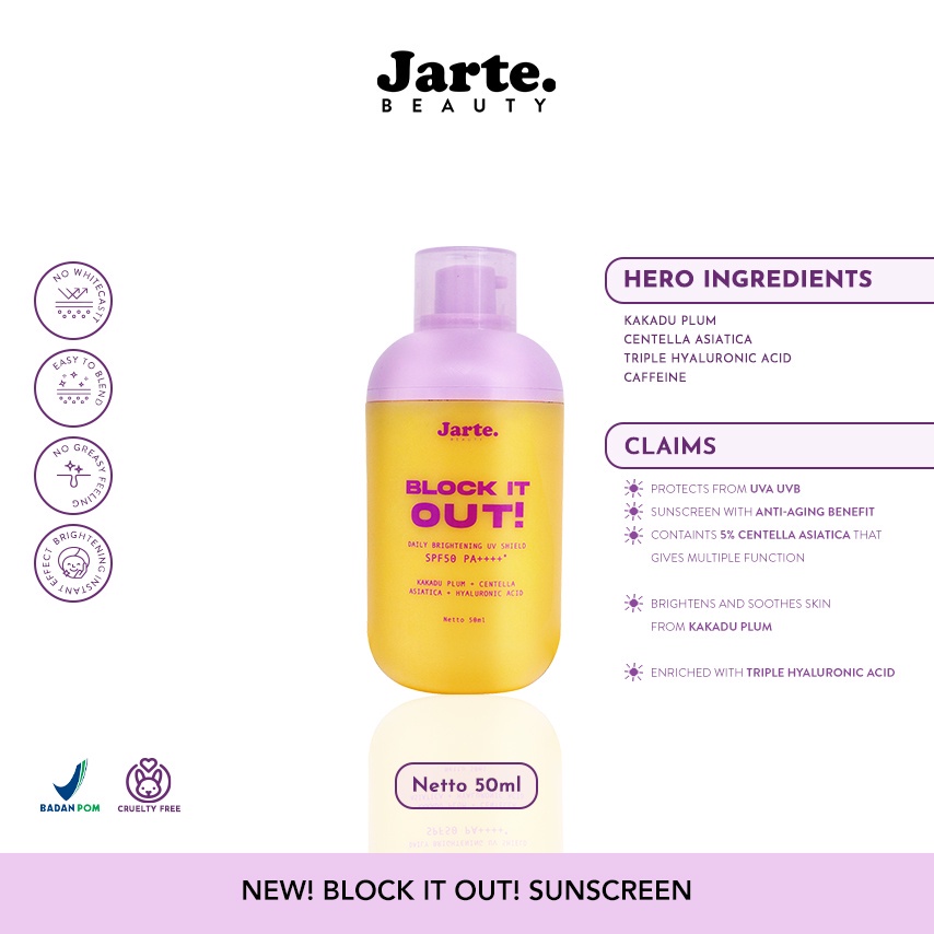 Jual Jarte BLOCK IT OUT Sunscreen SPF 50 PA++++ Physical Sunscreen