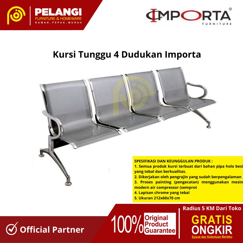 Jual Kursi Tunggu 4 Dudukan | Kursi Tunggu Kantor | Kursi Tunggu 4 Seat ...