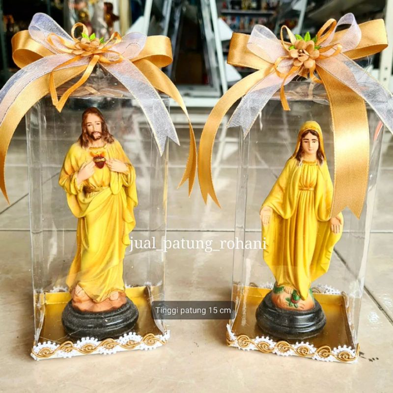 Jual Souvenir Patung Yesus Hati Kudus Atau Maria Tangan Terbuka Cm Minim Pcs Shopee