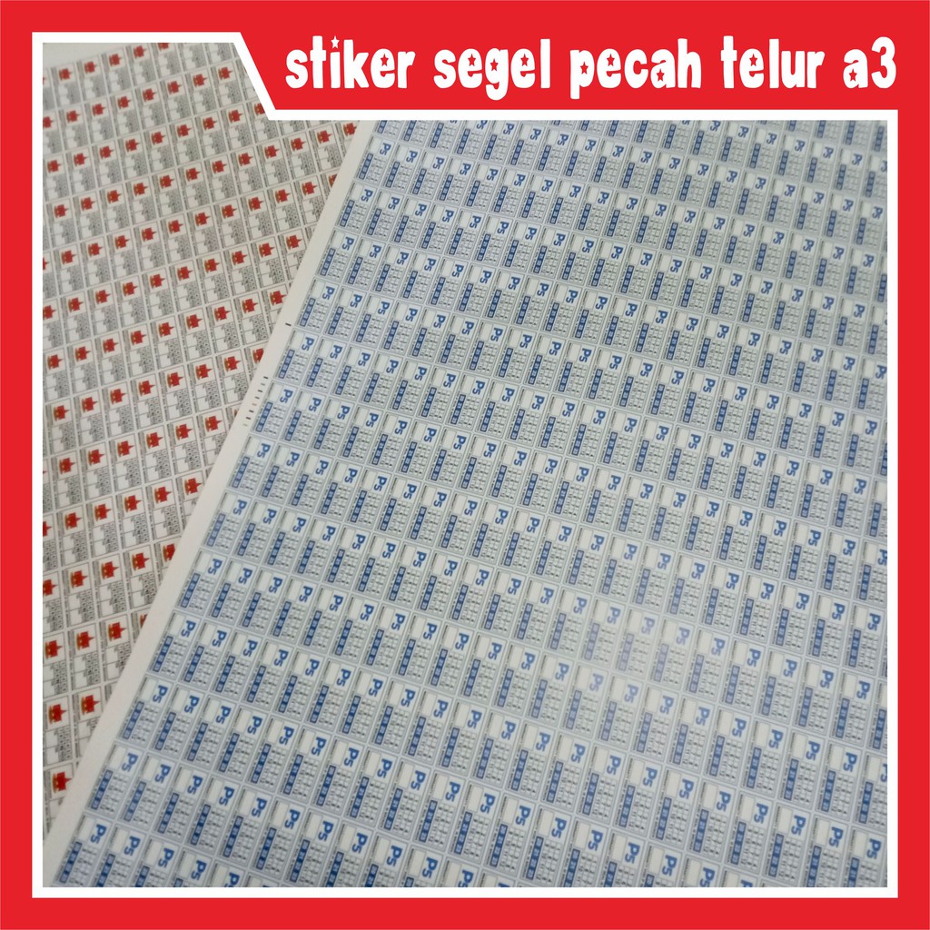 Jual STIKER SEGEL PECAH TELUR UKURAN A3 (FREE DESAIN) | Shopee Indonesia