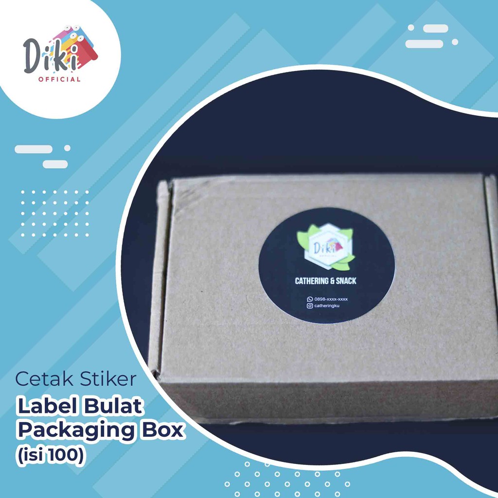 Jual Cetak Stiker Label Bulat Packaging Box (isi 100) | Shopee Indonesia