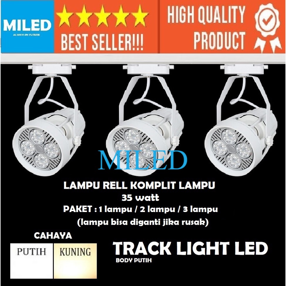 Jual LAMPU SOROT RELL 35 WATT / LAMPU SOROT LED / LAMPU TRACKLIGHT ...