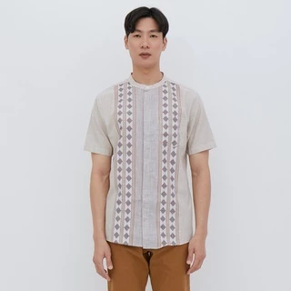 M231 Kemeja Pria Koko Pendek Coklat 2396A