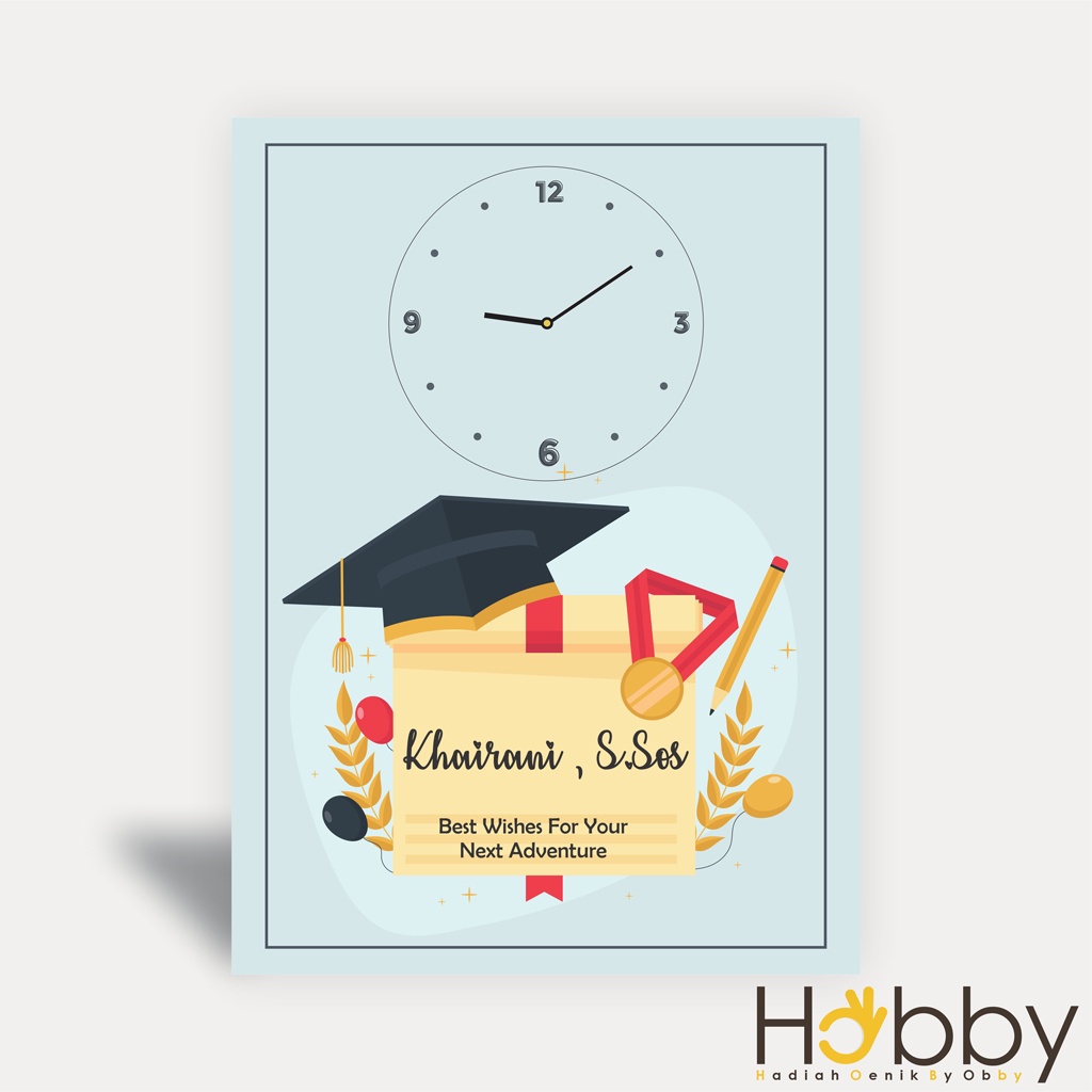 Jual JAM DINDING CUSTOM KAYU NAMA TANGGAL KADO GRADUATION UNIK HADIAH ...