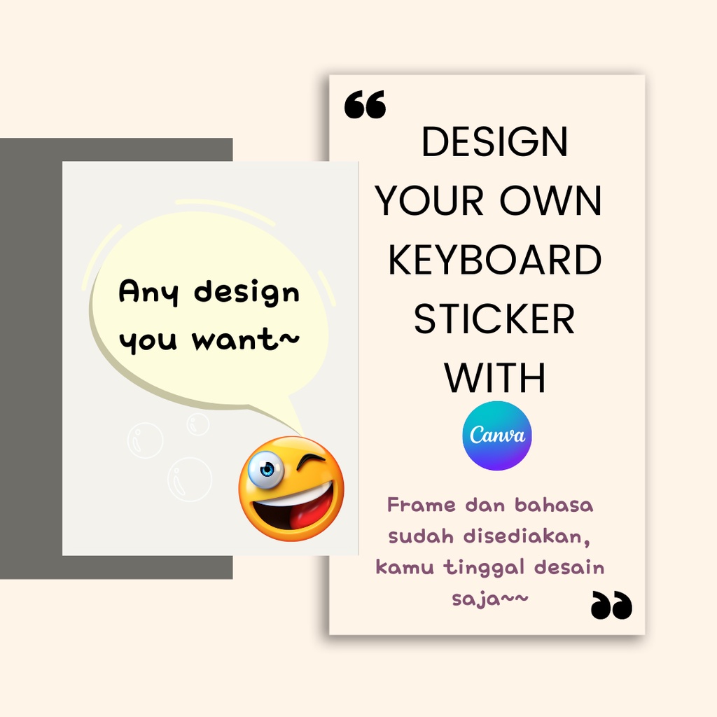 Jual Desain stiker keyboard sendiri sebebasnya - oh cute | Shopee Indonesia
