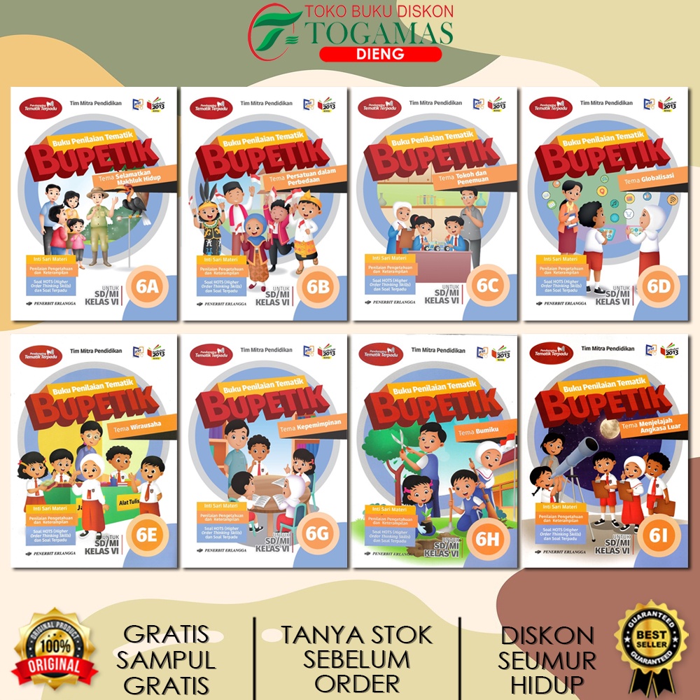 Jual Paket Buku Penilaian Tematik Bupetik Kelas Abcdefghi Kurikulum