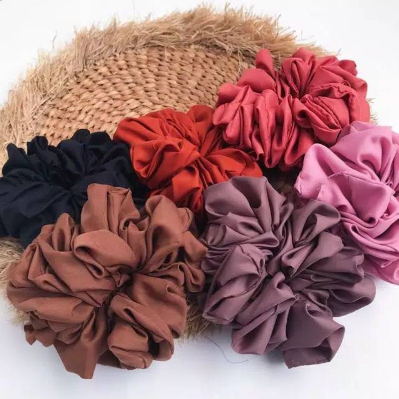Jual promo cemol/scrunchie/ikat rambut/cepol | Shopee Indonesia