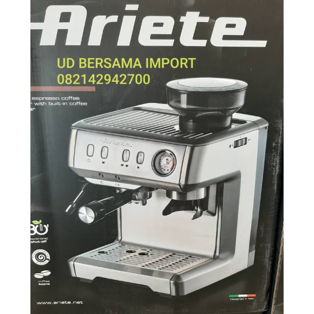 Espresso Coffee Maker with Built-in Coffee Grinder - Ariete 1313