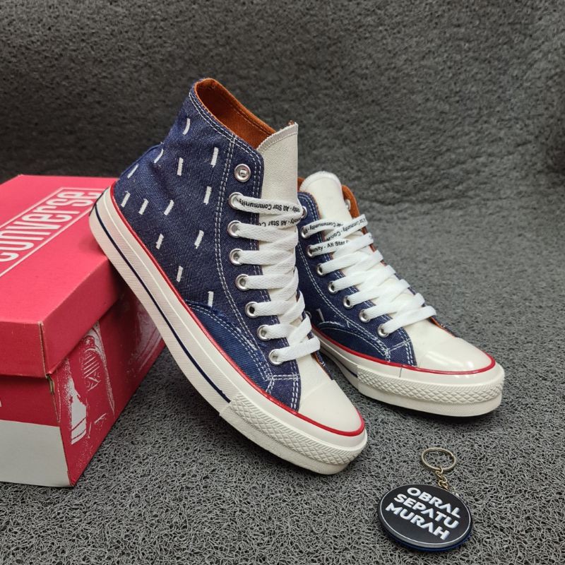 Jual OBRAL SEPATU CONVERSE 70S HIGH X OFF WHITE BLUE EGRET NAVY SOL ...