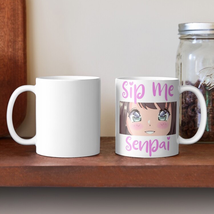 Jual Funny Anime Girl Merch Sip Me Senpai Ceramics Coffee Mug | Shopee ...