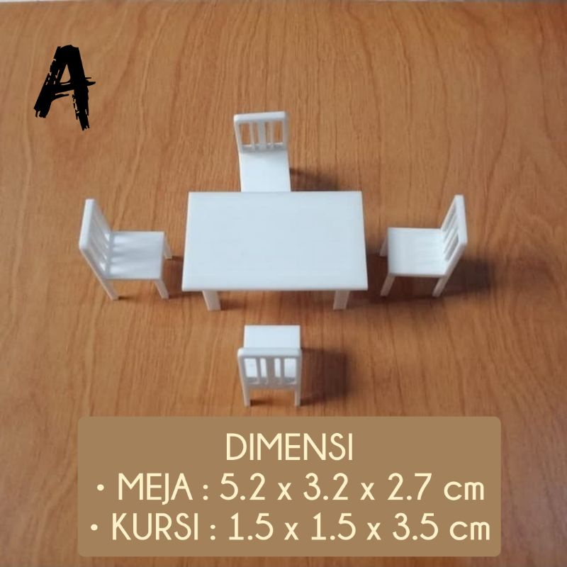 Jual Miniatur Meja Kursi Makan Dining Table Set Skala Untuk