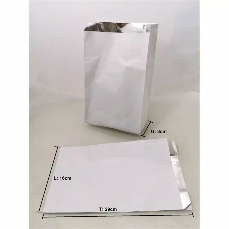 Paper bag with clearance aluminum foil