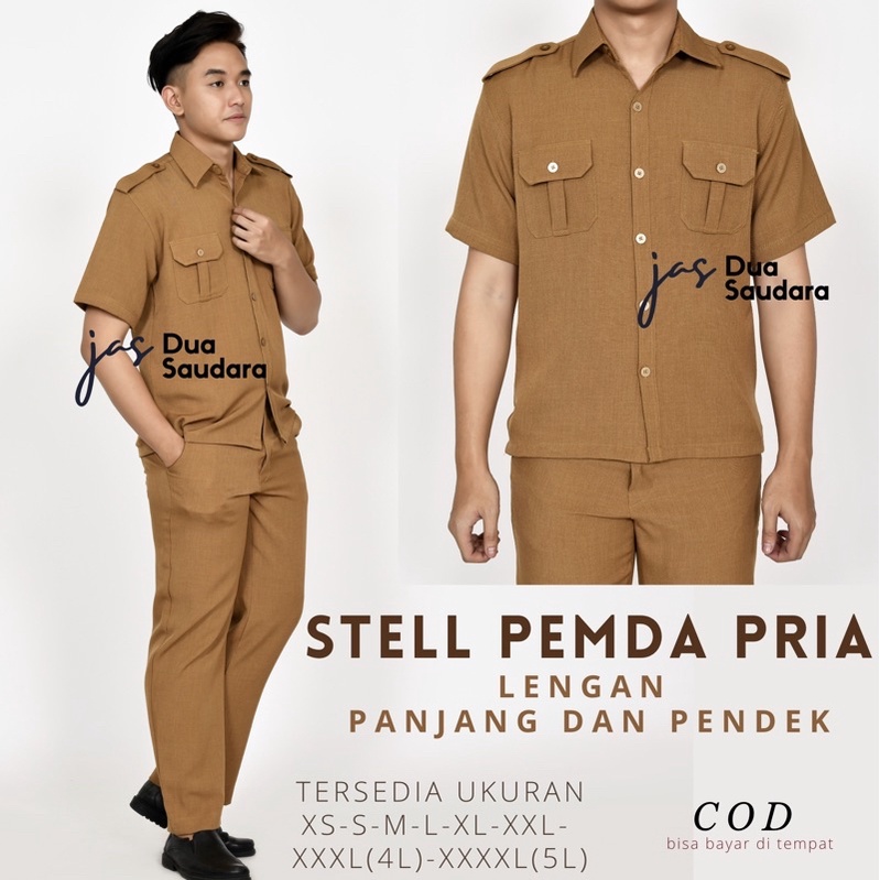 Jual Stell Pemda Pria Stell Khaki Pria Baju Pns Pria Stelan Pns Kemeja Pns Pria Lengan 