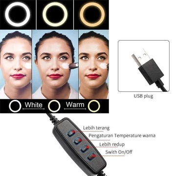 Ring Light Tripod 33 Cm Paket Komplit Vloger Make Up Live