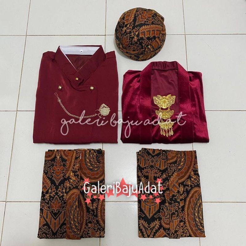 Jual Set Prewed Baju Prewedding Adat Jawa Warna Merah Maroon