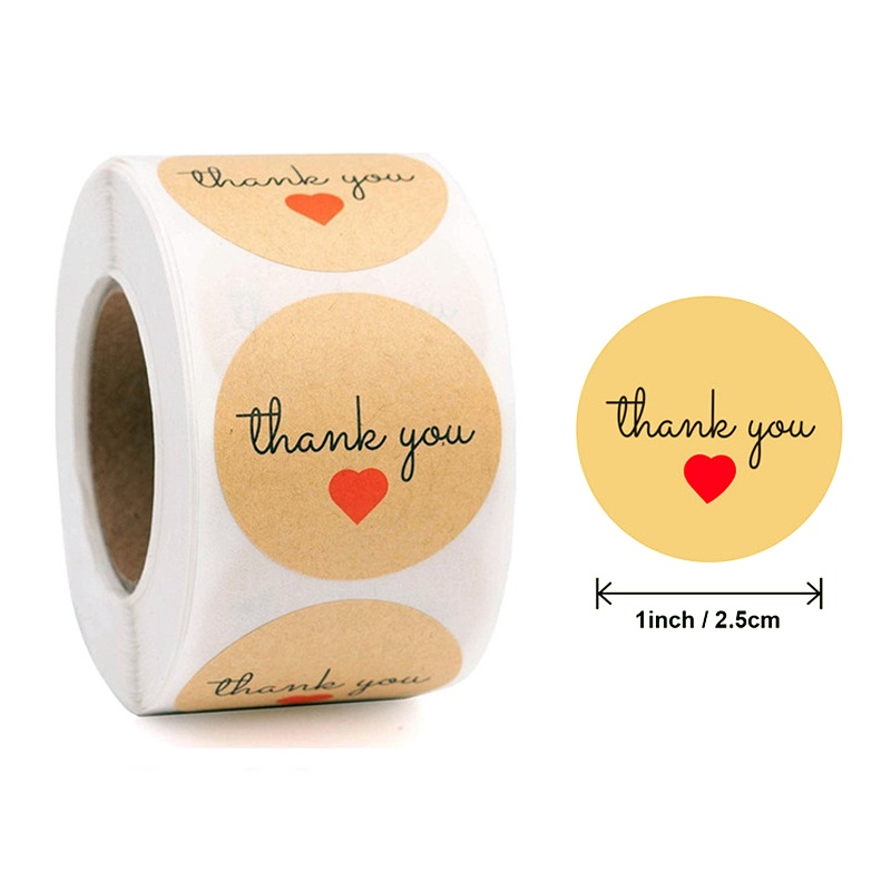 Jual Stiker Label Kraft Thank You Sticker Coklat Tag Segel Kado Hampers ...