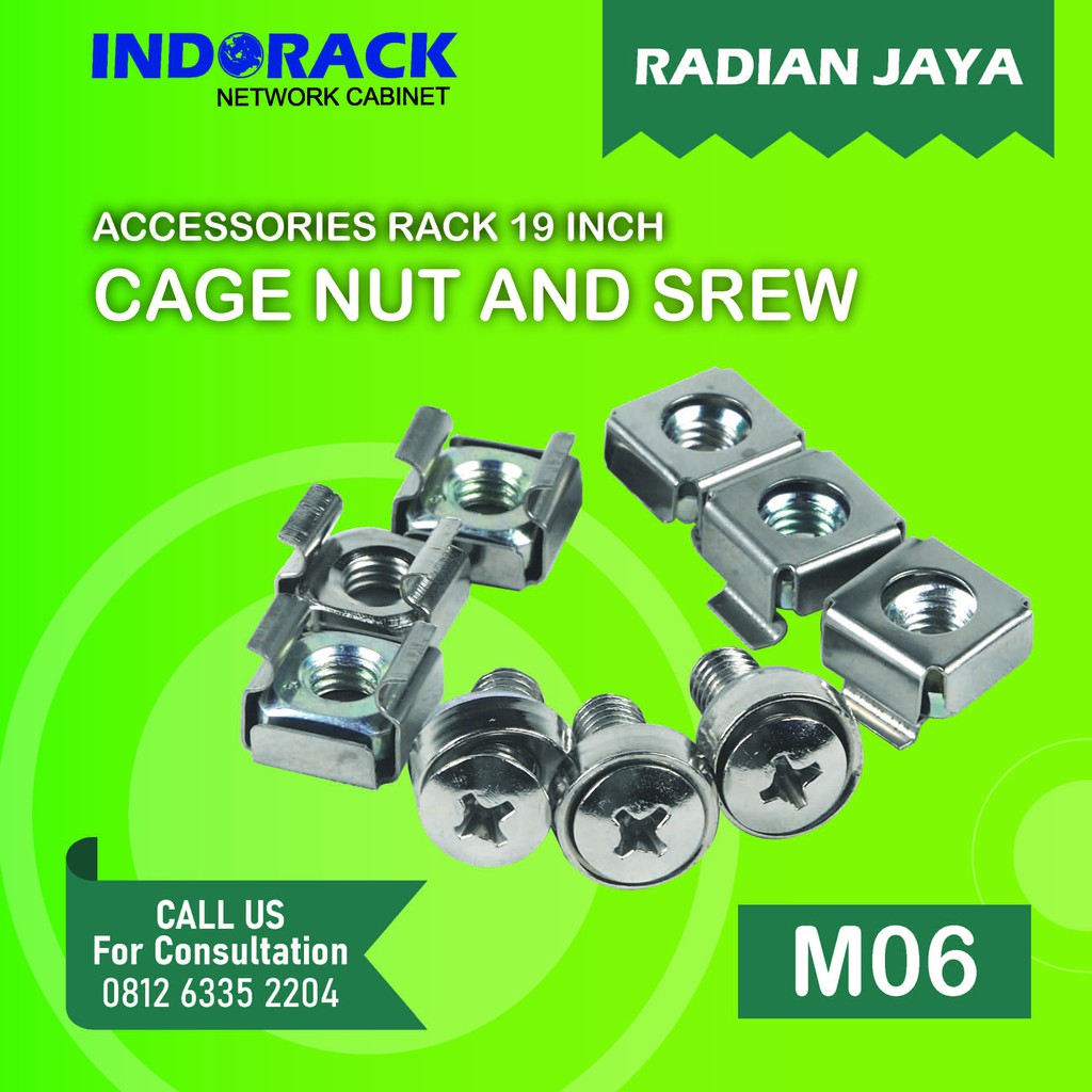 Jual Indorack Cage Nut And Screw M Shopee Indonesia