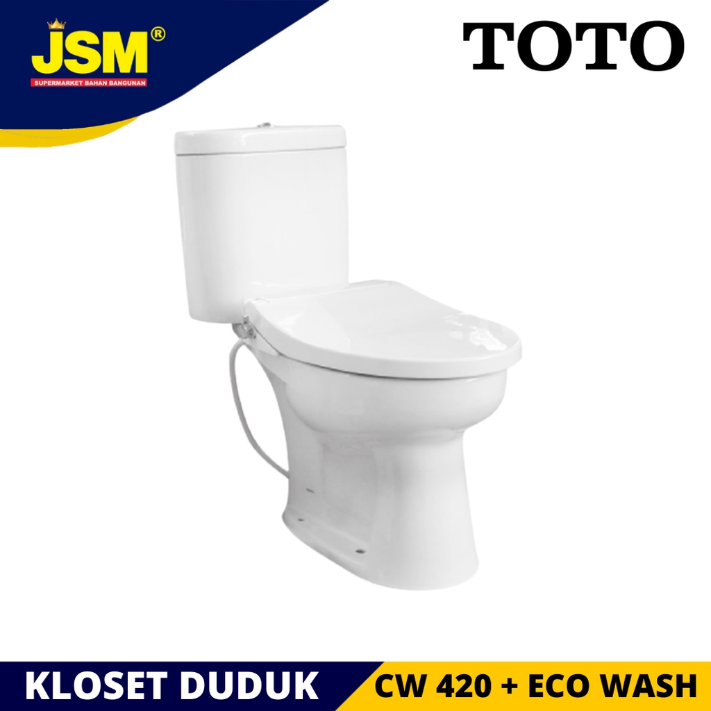 Jual Toto Kloset Closet Duduk Dual Flush CW420 + Eco Washer Putih ...