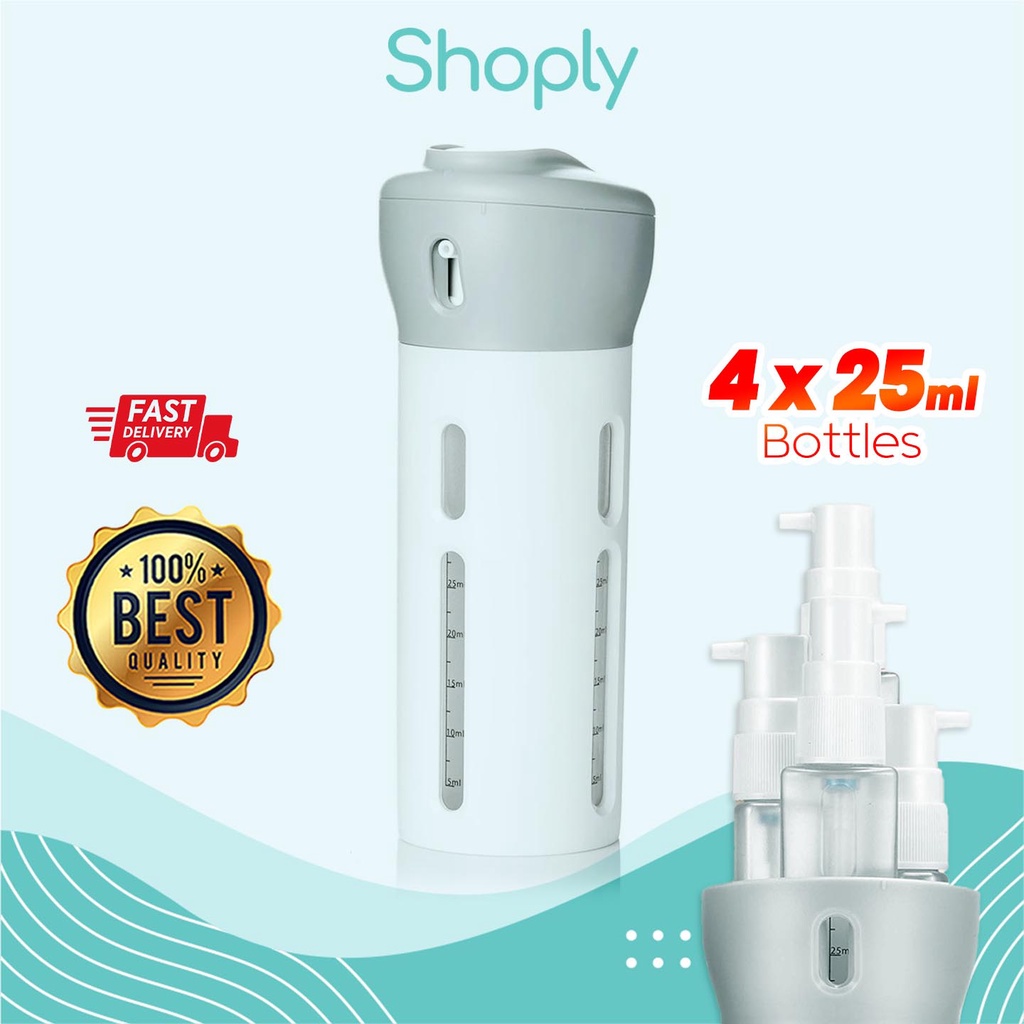 Jual Botol Travel Set 4 in 1 Toiletries Kit Travelling Bottle | Shopee ...