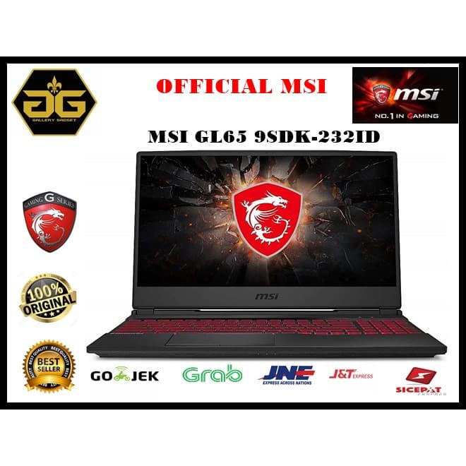 Jual MSI GL65 9SDK-232ID i7-9750H/512GB/8GB/GTX1660Ti/15