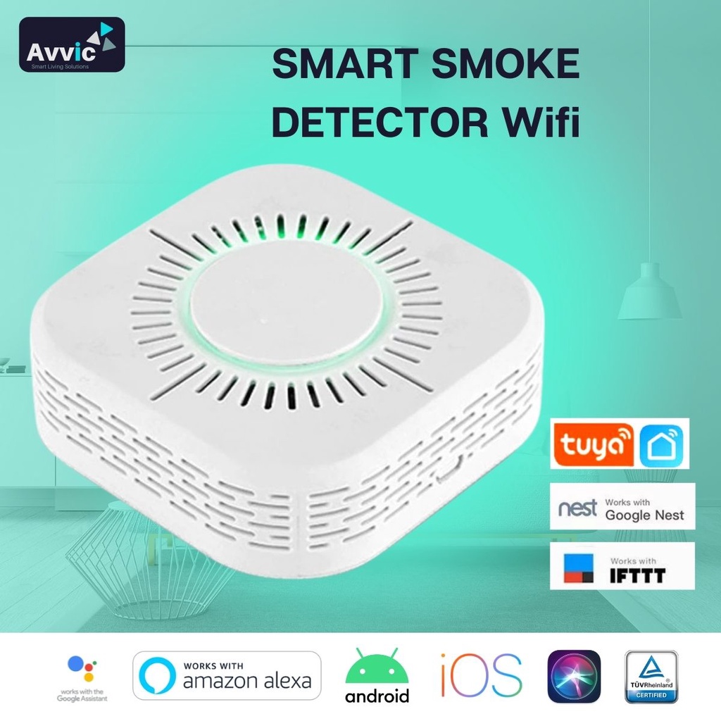 Jual Smart Smoke Detector Photoelectric Wireless Fire Alarm Sensor ...