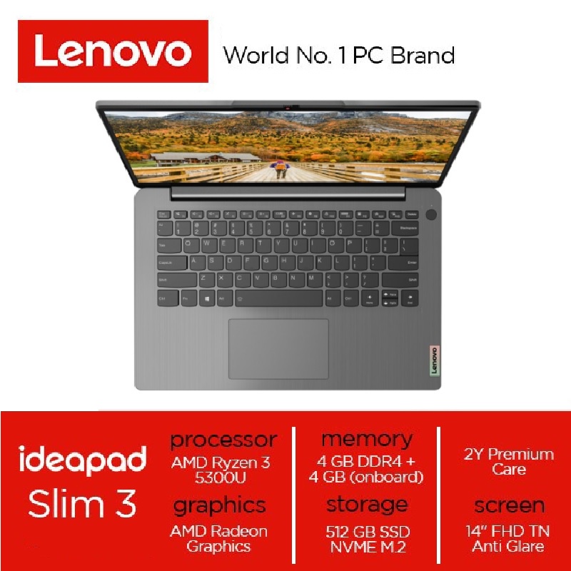 Jual Laptop Lenovo Ideapad 3 14ALC6-47ID AMD Ryzen 3 5300U 8GB 512GB ...