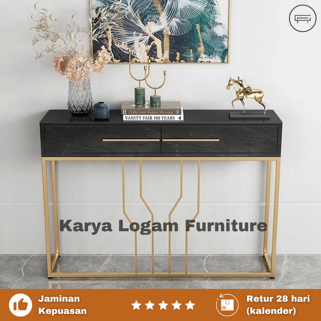 Jual Meja Konsol Modern Minimalis Meja Console Besi Dan Hpl Shopee Indonesia