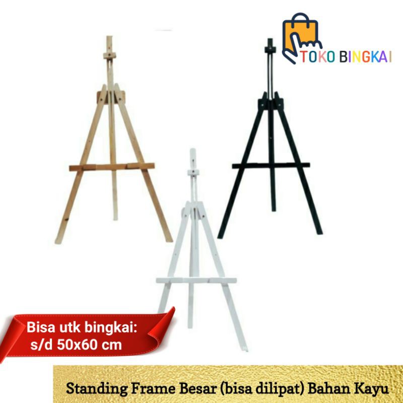 Jual Standing Frame Kayu Lipat Murah 120 cm Bonus Tas | Shopee Indonesia