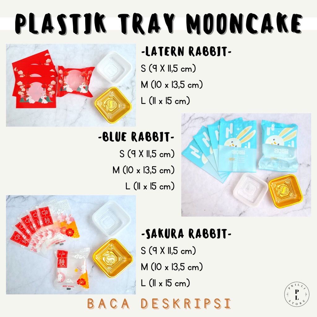 Jual Plastik Mooncake Tray Size S M L Kue Bulan 50 63 75 100 125 Gr Kukis Packaging Plastic