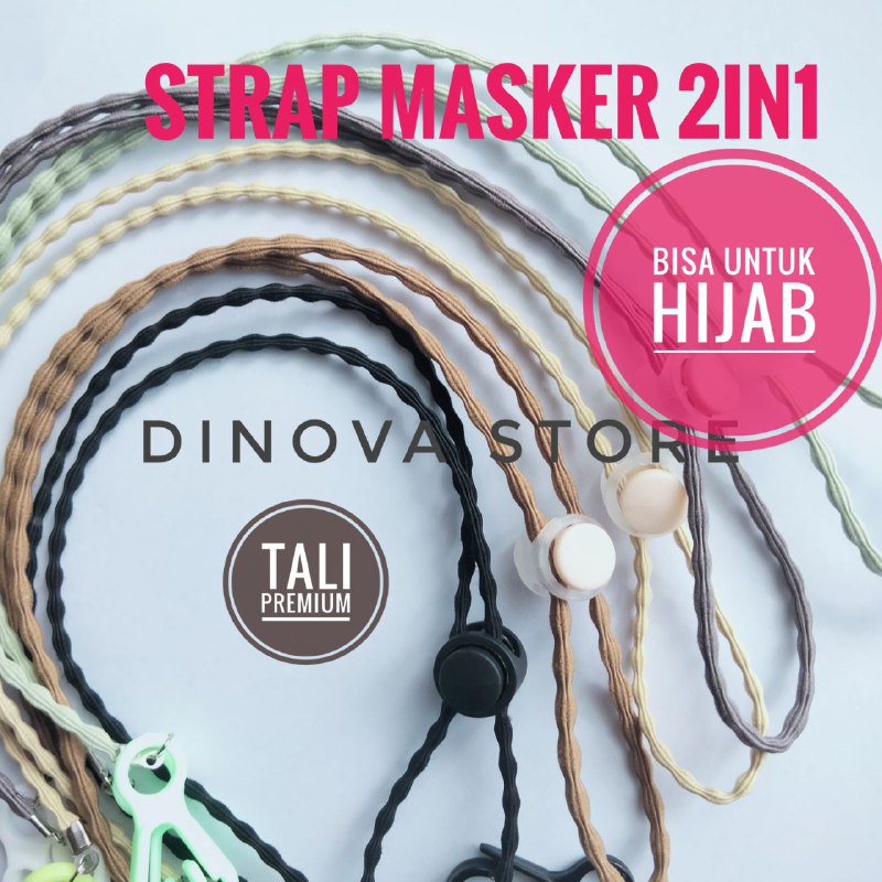 Jual strap masker TALI PREMIUM PADI/strap masker hijab/strap mask ...