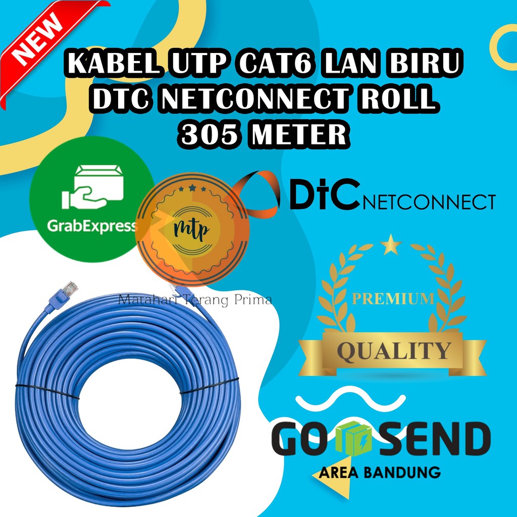 Jual Kabel UTP CAT6 / Cat 6 LAN Biru DTC Netconnect Roll 305 meter ...