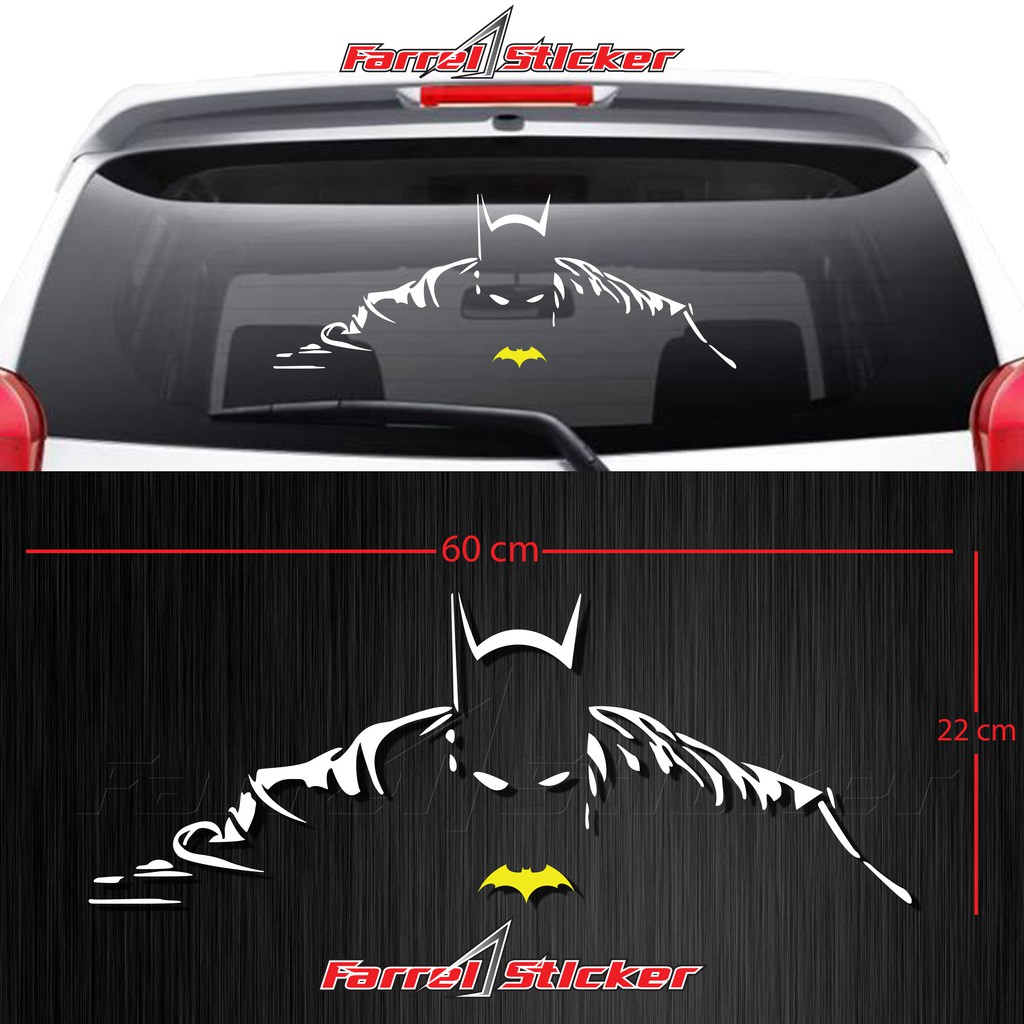 Jual STIKER MOBIL CUTTING STICKER KACA MOBIL SILUET BATMAN 45/60 Cm ...