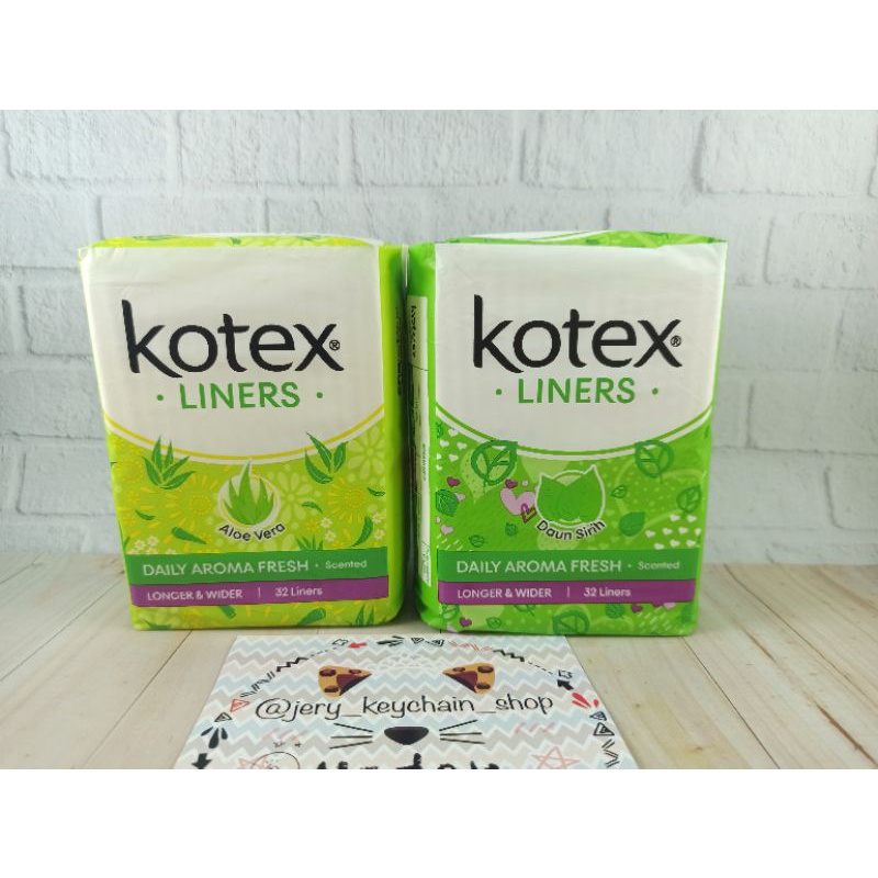 Jual KOTEX Liners Longer & Wider 32 Liners Aloe Vera / Daun Sirih DAILY