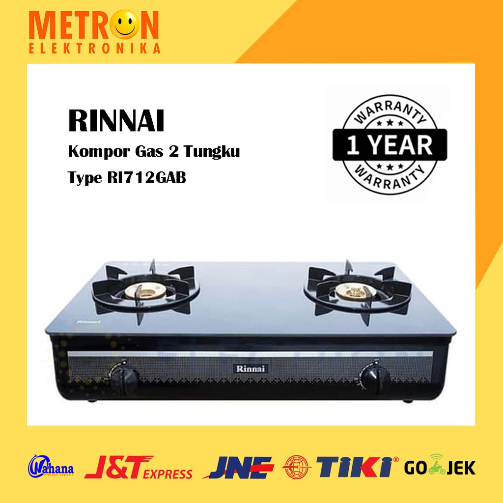 Jual RINNAI RI 712 GA B GAS COOKER 2 STOVE / KOMPOR GAS 2 TUNGKU ...