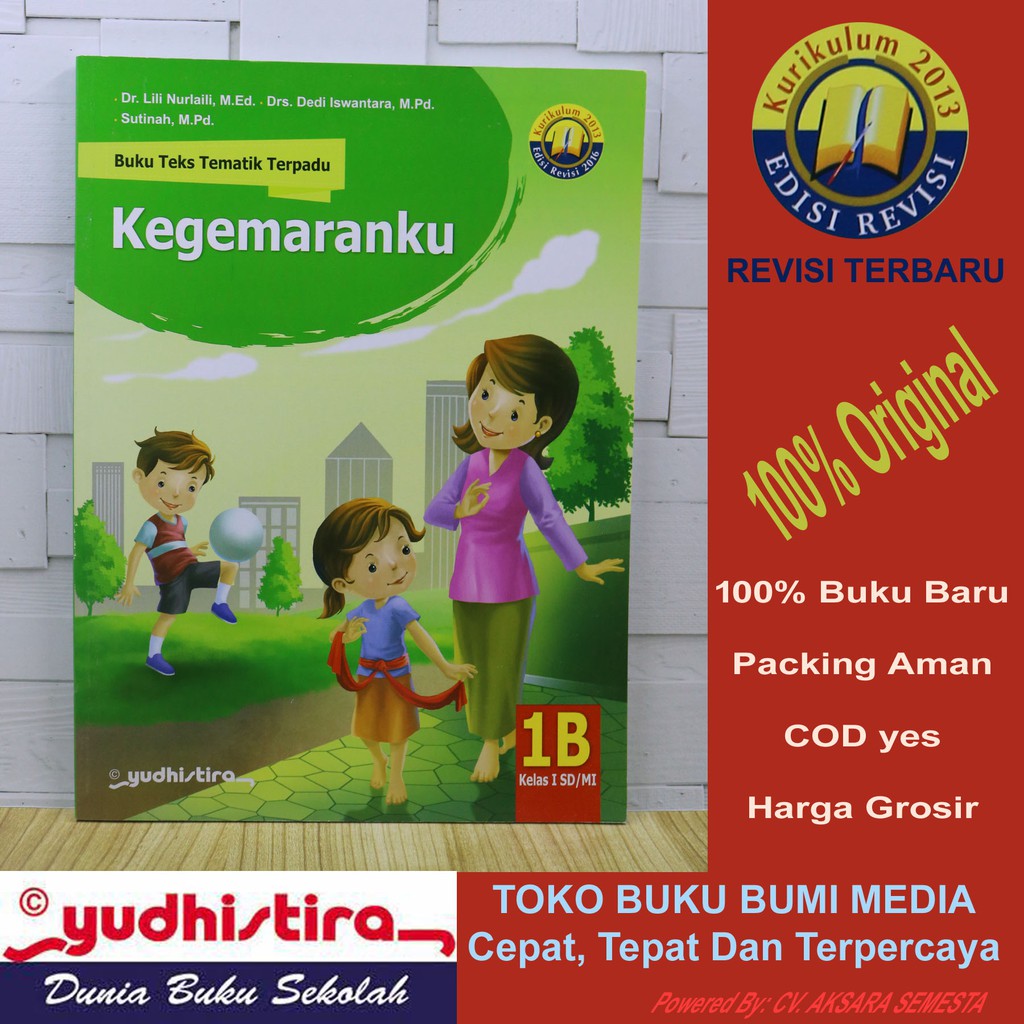 Jual Buku Teks Tematik Terpadu Tema 1B KEGEMARANKU SD MI Kelas 1 ...