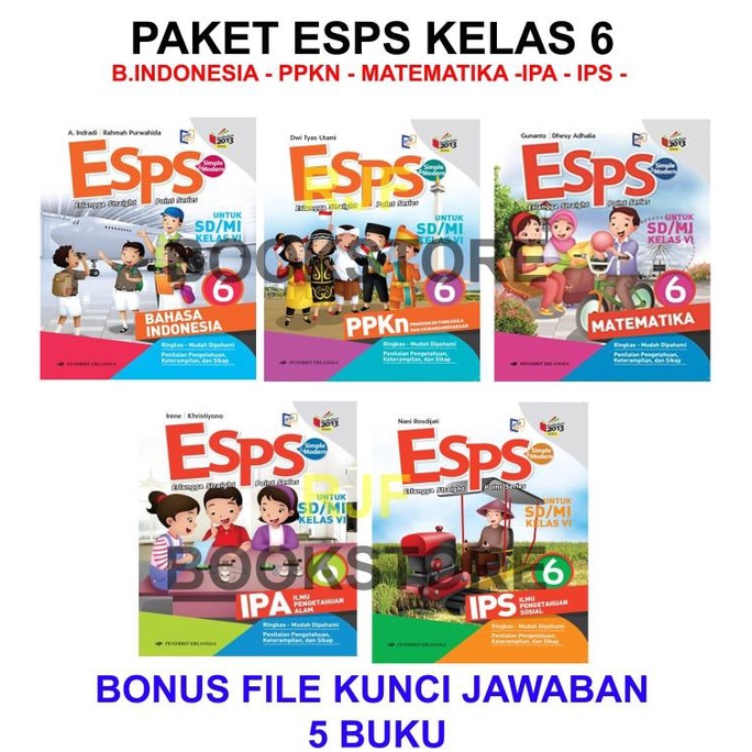 Jual PAKET ESPS KELAS 6 SD K13N PLUS KUNCI JAWABAN | Shopee Indonesia